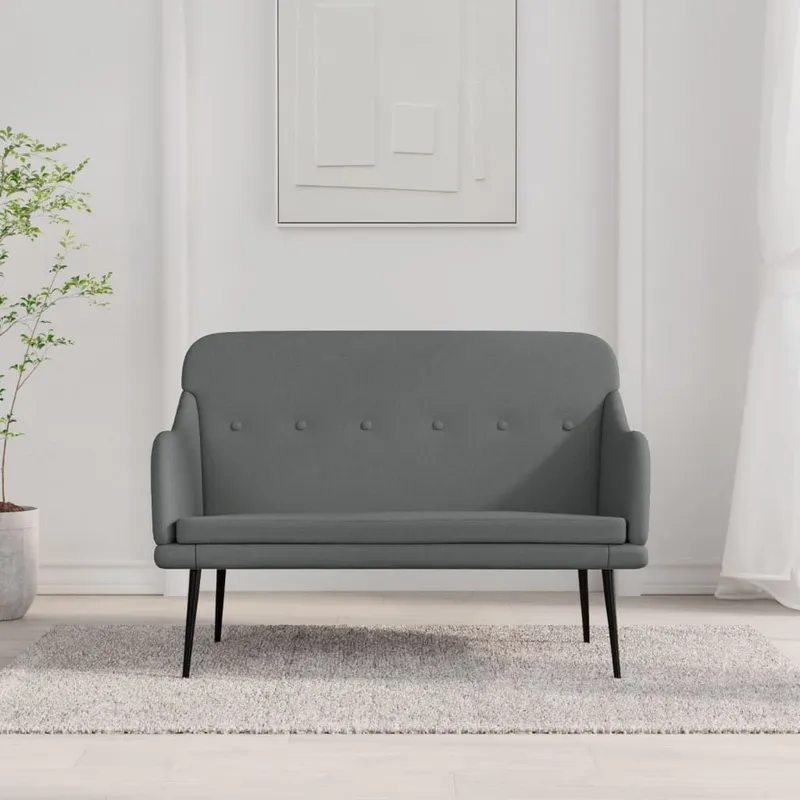 Sitzbank Dunkelgrau 110x76x80 cm tessuto