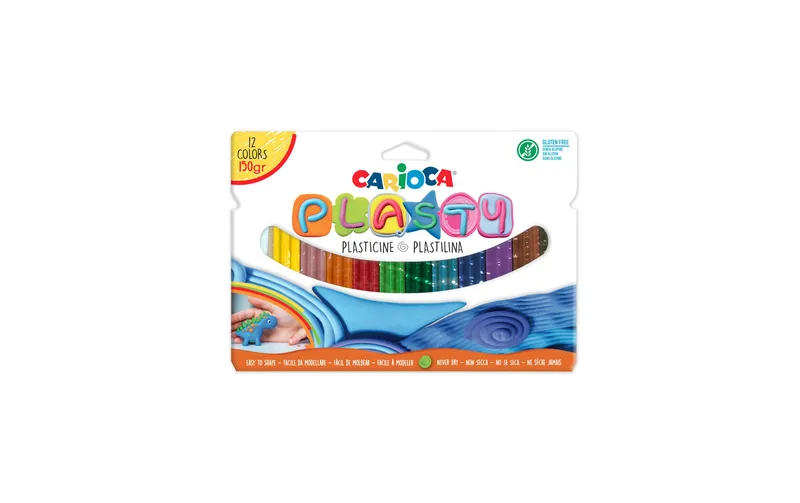 Carioca Modelliermasse Plasty 12 pezzi, multicolore