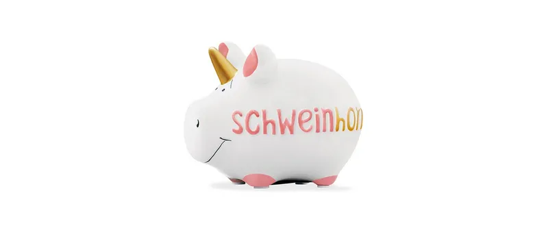 G. Wurm Spardose Schweinhorn 12.5 x 9 x 9 cm