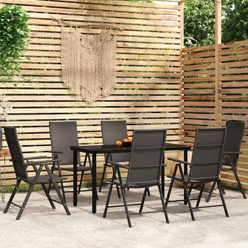 7-tlg. Garten-Essgruppe nero