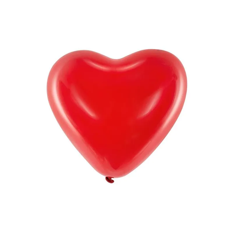 Partydeco PartyDeco Herzballons Pastellrot, 6er-Set Kirschrot