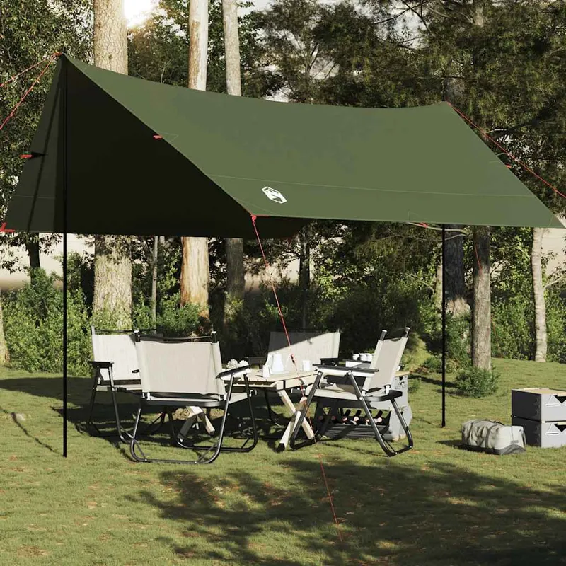 Bâche de camping vert olive 438x376x212 cm imperméable