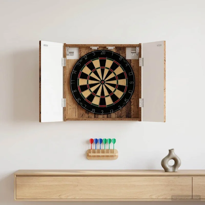 Dartboard Schrank DELFT Altholz 52,5 x 10,5 x 53,5 cm