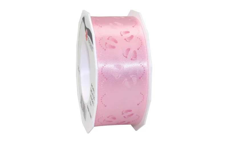 Pattberg Geschenkband Baby Feet 4 cm x 20 m, Rosa