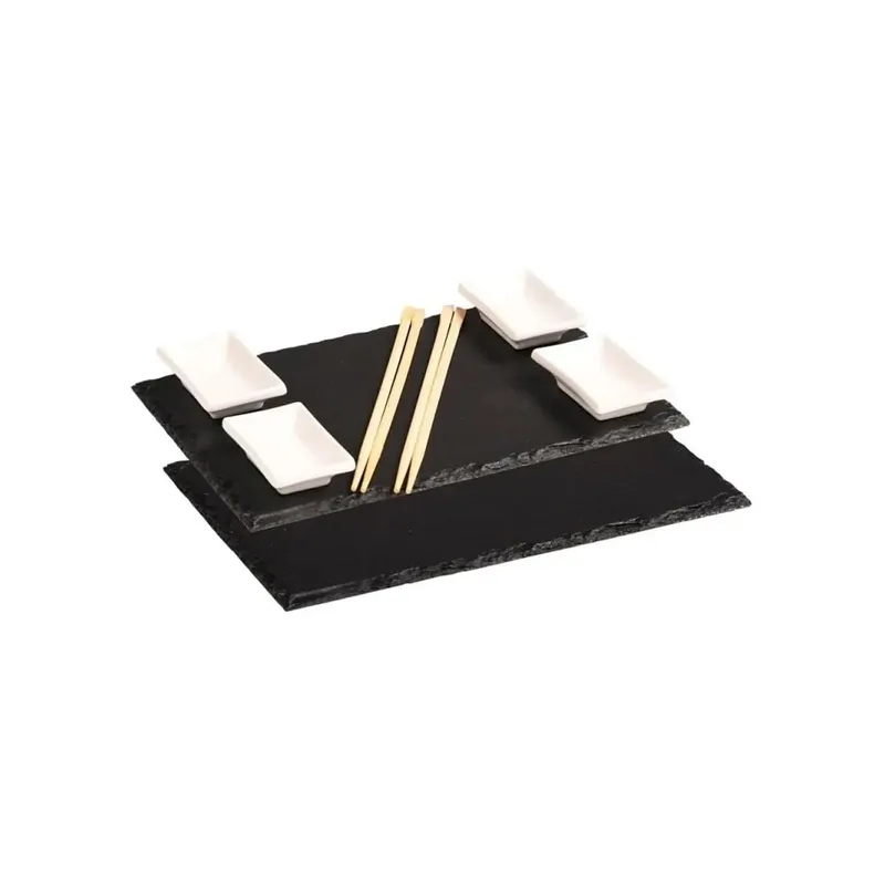 Kesper Sushi-Set Schiefer Bambus Porzellan 6-teilig