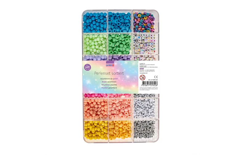 Glorex Perlen-Set Kunsttissu, ca. 2400 Stk, multicolore
