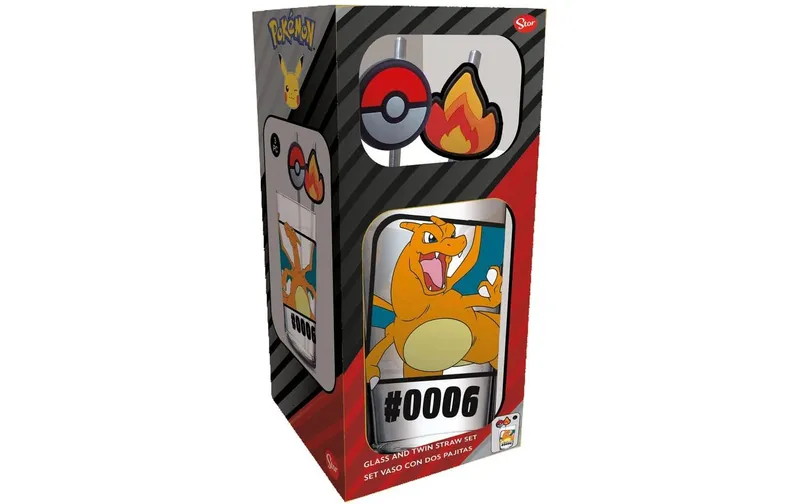 Stor Pokémon verre Tumbler avec Trinkhalmen Glurak 480 ml