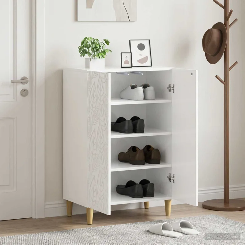 Cabinet à chaussures DELFT 59,5 x 39,5 x 90 cm Blanc brillant