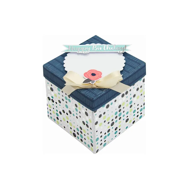 Folia Geschenkbox Explosionsbox Party dark blue, 25.00 x 25.00 cm