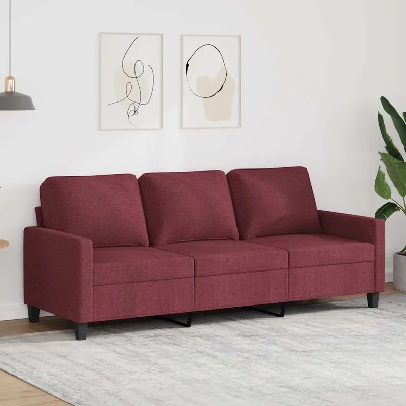 3-Sitzer-Sofa Weinrot 180 cm tessuto