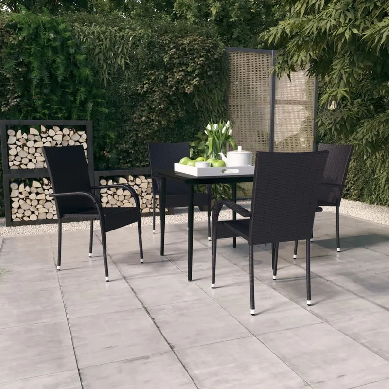 5-tlg. Garten-Essgruppe nero