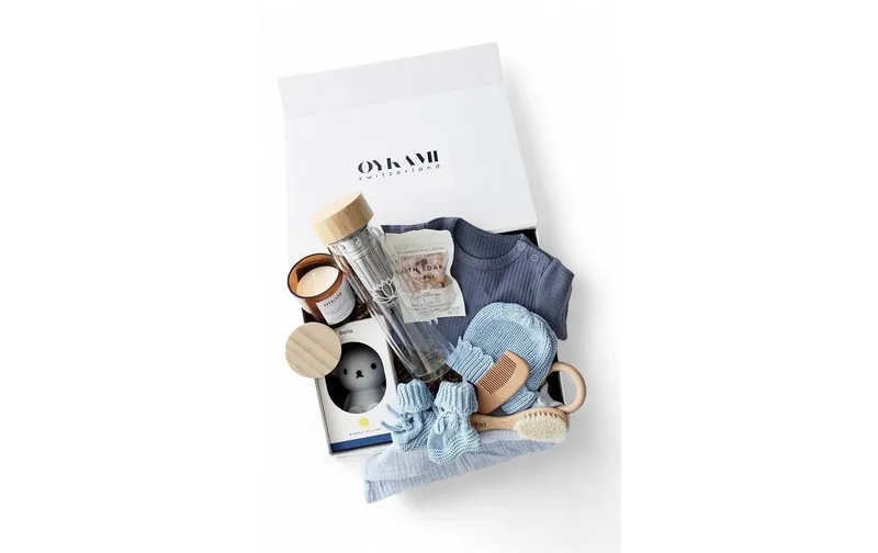 Oykami Mama Geschenkbox Teeflasche Blau Lugano