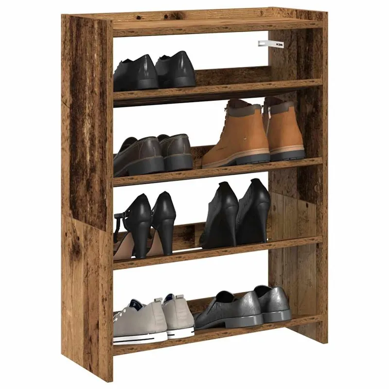 Étagère à chaussures vieux bois 60x25x81 cm bois d'ingénierie