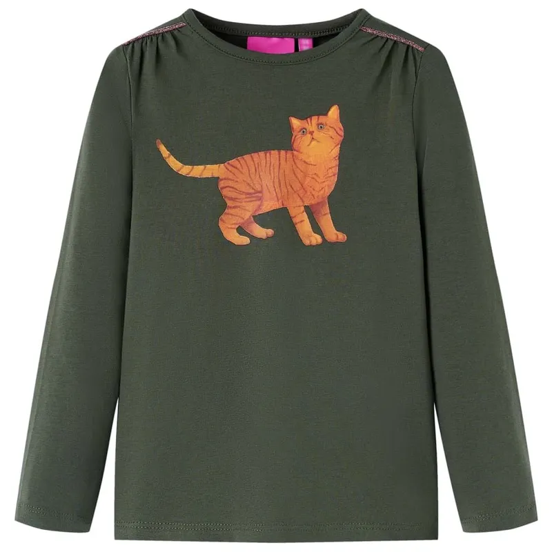 T-shirt enfants à manches longues kaki 92