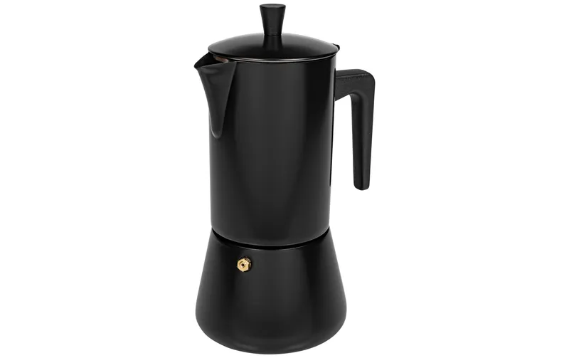 FURBER Espressokocher Chicchi 10 Tassen, Schwarz