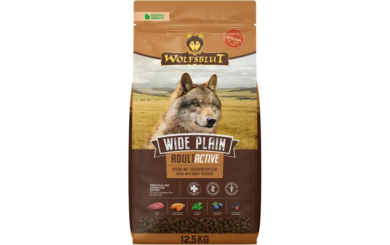Wolfsblut Trockenfutter Dog Wide Plain Active Adult, 12.5 kg