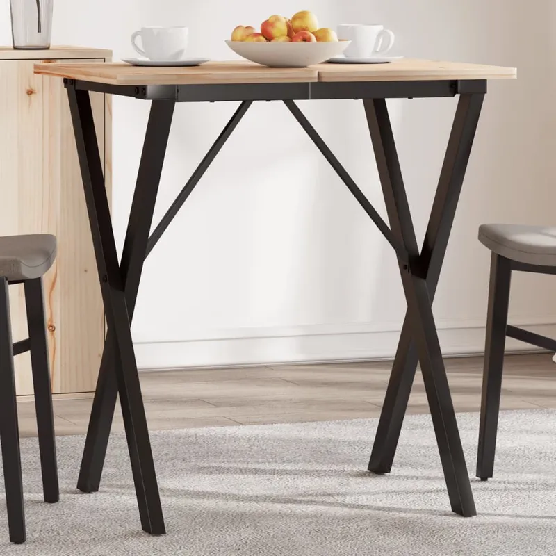 Esstisch-Gestell in X-Form 60x40x73 cm Stahl