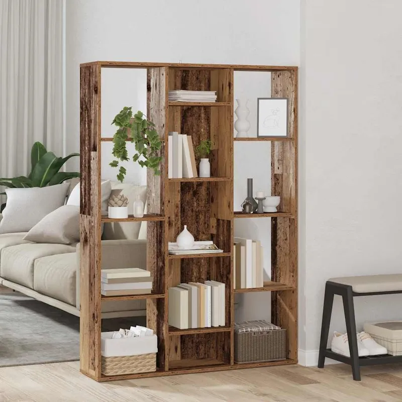 Raumteiler/Bücherregal Altholz-Optik 100x24x140cm derivato del legno