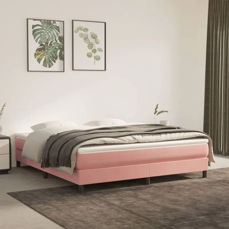 letto boxspringgestell Rosa 180x200 cm Samt