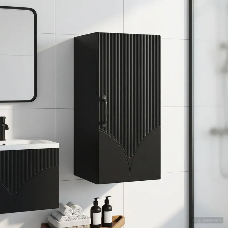 Badezimmer-Wandschrank HOORN Schwarz 30 x 31 x 59 cm