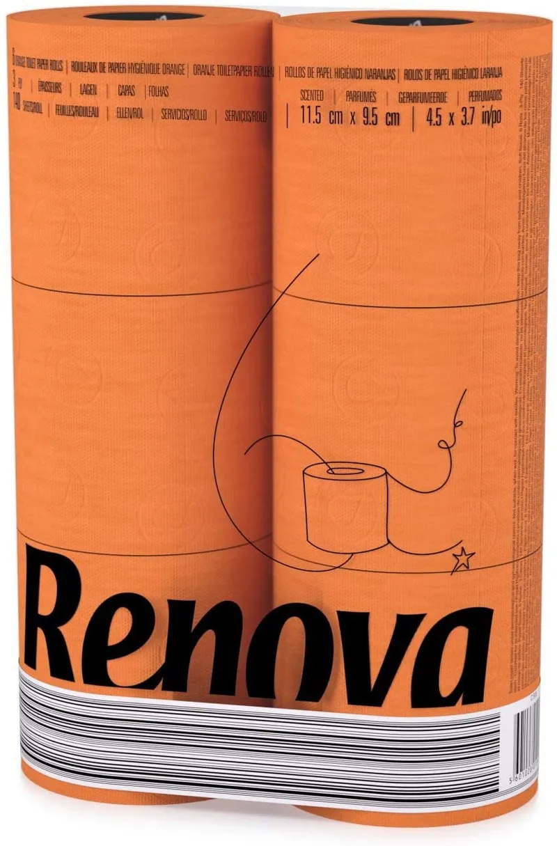 Toilettenpapier 6 Rollen orange