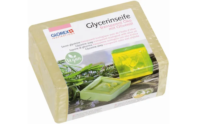 Glorex Glycerinseife Öko mit Olivenöl 500 g, trasparente