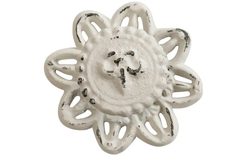 Chic Antique Möbelgriff with französischer Lilie Ø 8 cm, antik Créme