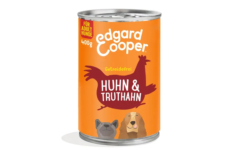 Edgard & Cooper Nassfutter Adult Huhn + Truthahn, 6 x 400 g