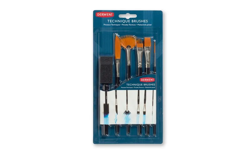 Derwent Technique Pinselset per verschiedene Techniken, 6-teilig