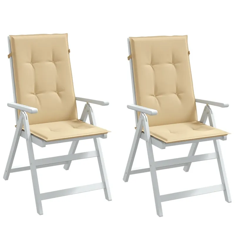 Hochlehner-Auflagen 2 Stk. Melange Beige 120x50x4 cm fabric