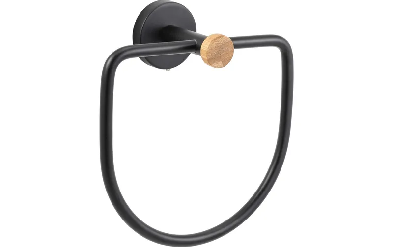 spirella Handtuchhalter Handtuchring Iana nero matt Stahl Bambus