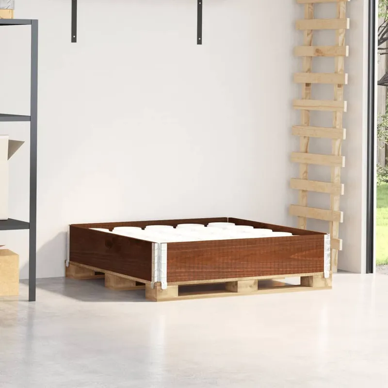 Paletten-Aufsatzrahmen marrone 100x100 cm legno massiccio pino