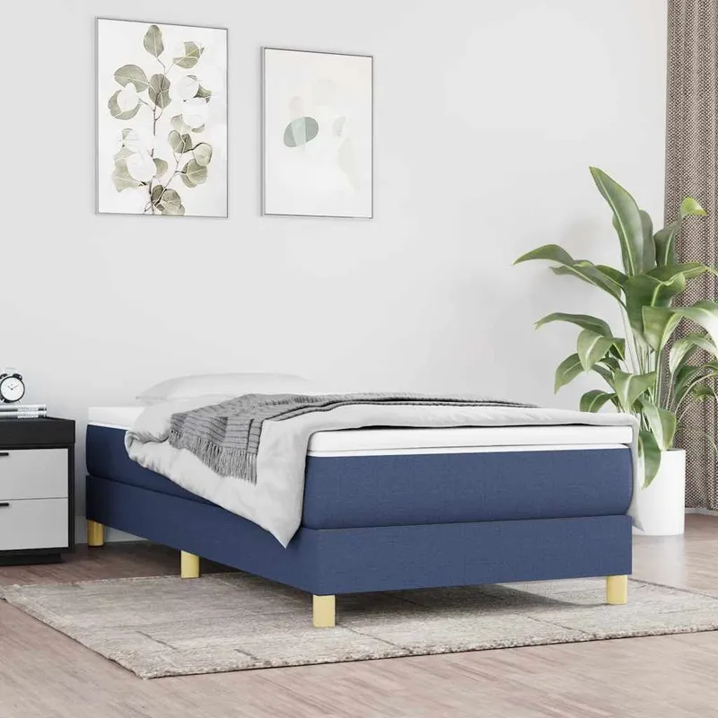 letto boxspringgestell blu 80x200 cm tessuto
