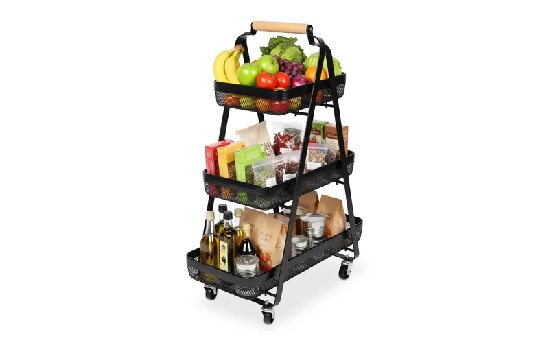 relaxdays Küchenwagen 84.5 x 57 x 31 cm nero