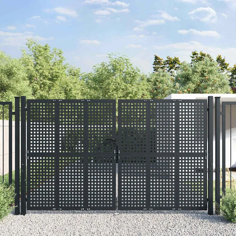 Portail de jardin Anthracite 300 x 175 cm Acier