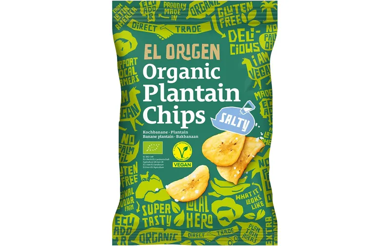 El Origen Kochbananen Chips Meersalz Beutel 80g