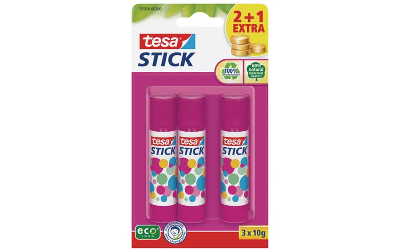 tesa Klebestift-set ecoLogo 3 pezzi, Pink