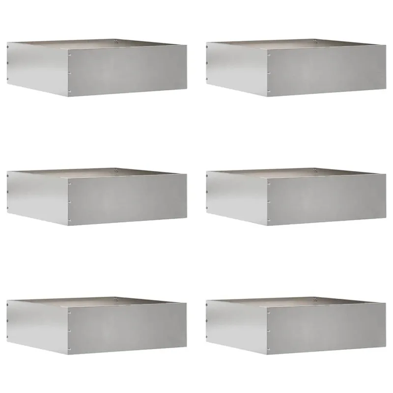 Rasenkante 6 stk. 40 x 40 x 13 cm Edelstahl Silber