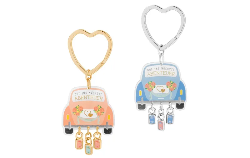 Sheepworld Schlüsselanhänger Abenteuer Orange/blu, 2 pezzi