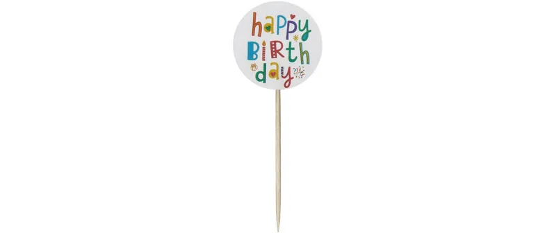 Demmler Deko Picker Happy Birthday 12 pièces, multicolore