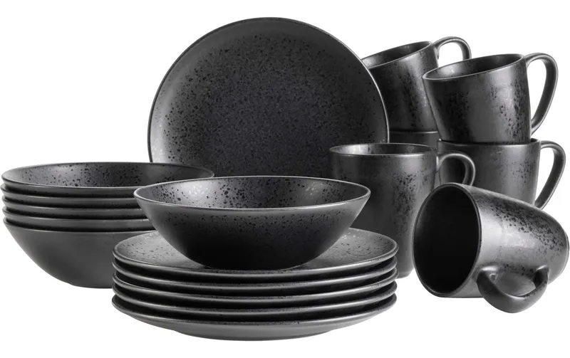 Mäser Frühstücks- & Dessertteller Essential 18-teilig, nero