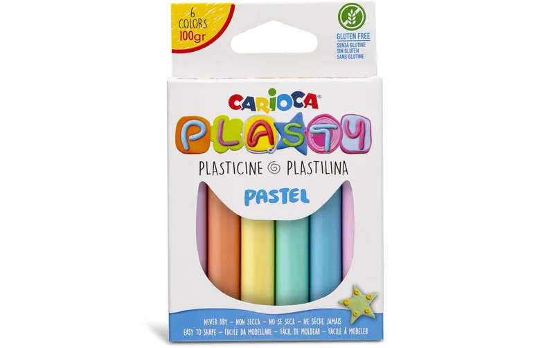 Carioca Modelliermasse Pastell 6 pezzi, multicolore