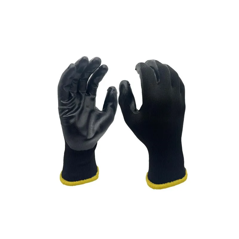 FTM Arbeitshandschuh Polyester, M, Schwarz, 12 Stück