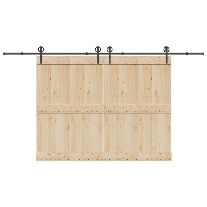 Schiebetürbeschlag-Set 400 cm Stahl black