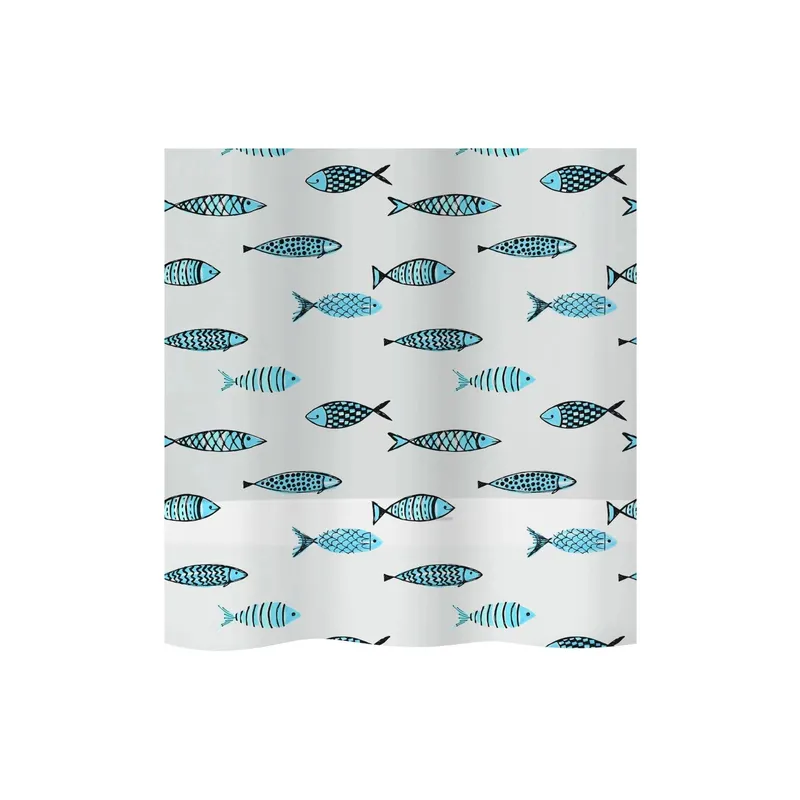 diaqua® Duschvorhang Fish 180 x 200 cm, bleu/blanc