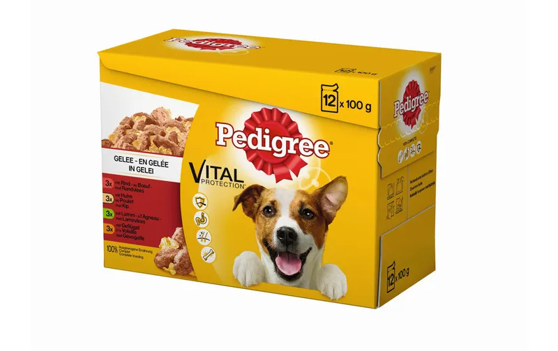 Pedigree Nassfutter Vital Protection 4 Sorten in Gelee, 12 x 100 g