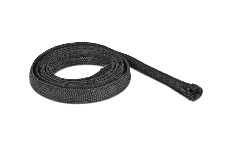 Delock Kabelschlauch 2 m x 20 mm, mit Reissverschluss nero