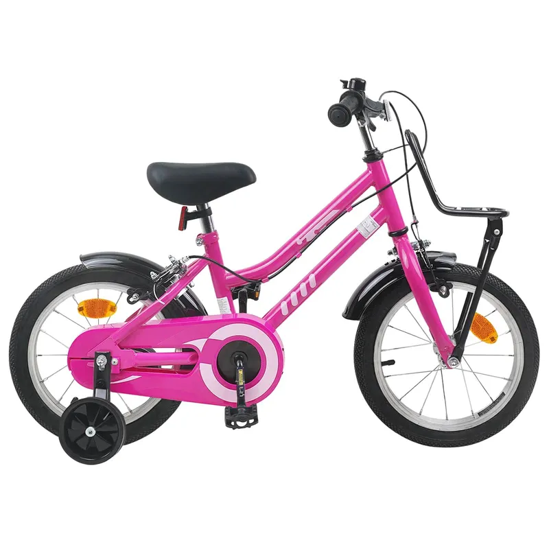bicicletta per bambini 14 Zoll per 3-5 Jahre alt rosa e nero
