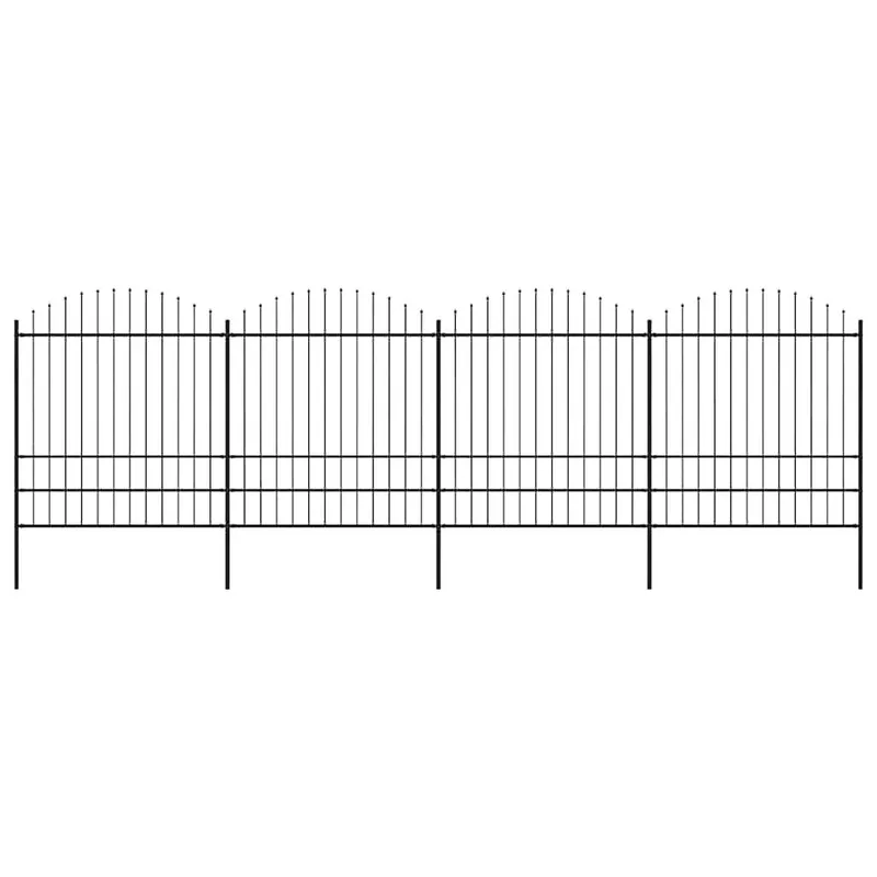 Gartenzaun mit Speerspitze Stahl 671 x 200 cm black
