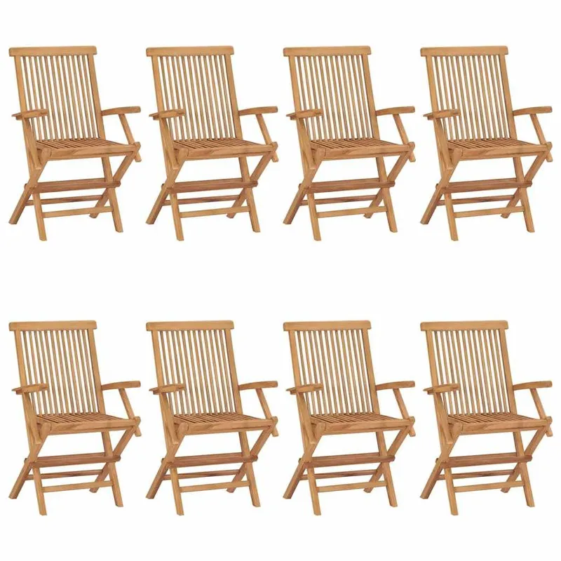 Klappstühle, 8-teilig, Massivholz Teakholz